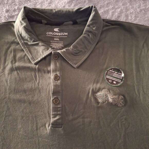 Drexel Dragons Colosseum Polo Shirt 2XL Dark Green Stretch OHT Appreciation - Picture 2 of 11